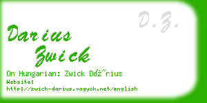 darius zwick business card